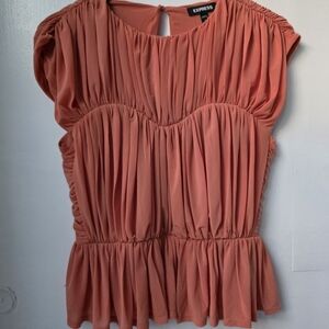 Express Women's Pleated Coral Blouse